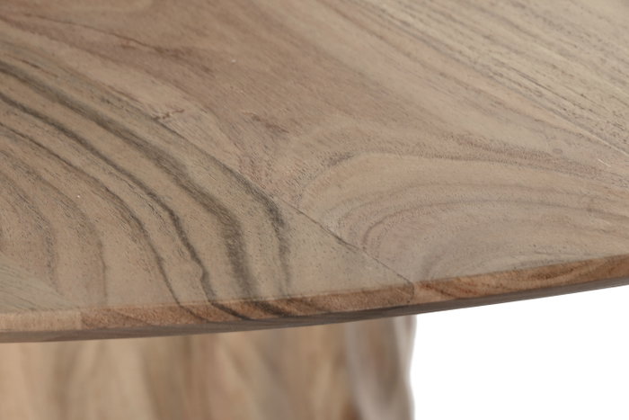 DKD Home Decor Mesa Redonda de Comedor de Acacia y Metal