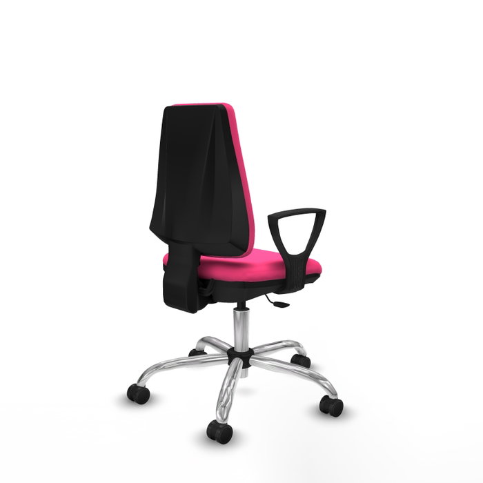 PIQUERAS Y CRESPO Silla de oficina Elche Rosa con Brazos Fijos