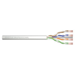 Digitus Cable de instalación CAT 6A U/UTP (UTP) 100 m Gris, Cobre, PoE+, 500 MHz, IEC 60332-1, Libre de Halógenos, 10GBase-T
