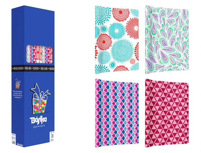 Basika Papel de regalo Todo Año modelos surtidos 1 m x 3 m Basika Papel de regalo Todo Año modelos surtidos 1 m x 3 m