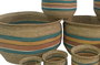 DKD Home Decor Firope Macetero Arabe Natural Fibra Multicolor 75 x 47 x 75 cm Set de 10
