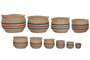 DKD Home Decor Firope Macetero Arabe Natural Fibra Multicolor 75 x 47 x 75 cm Set de 10