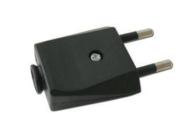 Clavija bipolar negra 10-250V blister 11007-50503