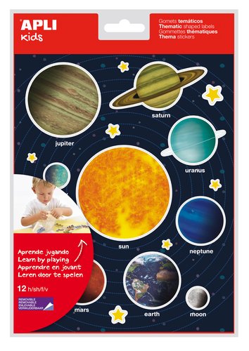 Apli Gomets Removibles Sistema Solar (240 unidades)