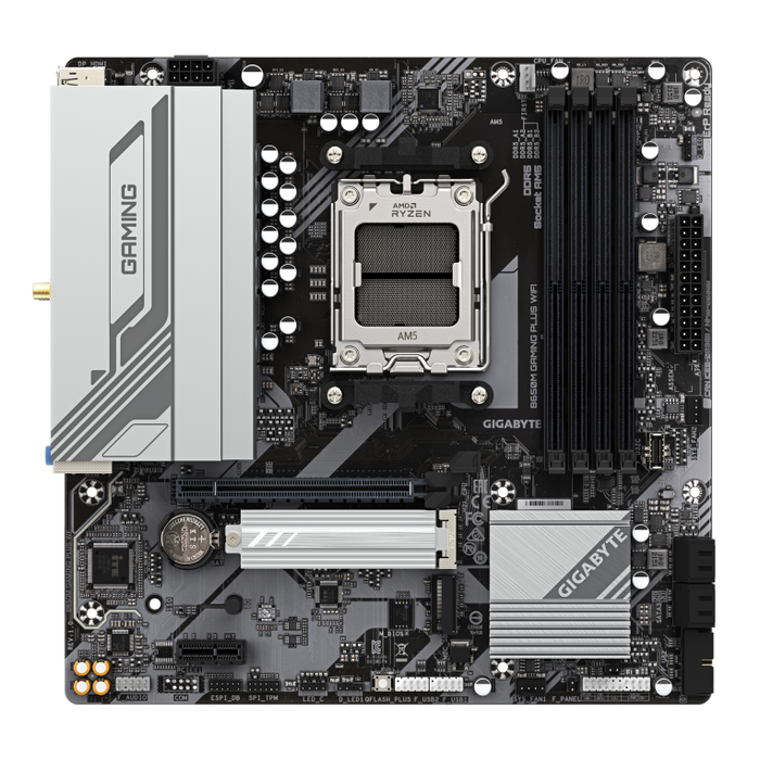 GIGABYTE B650M GAMING PLUS WiFi Placa base para AMD Ryzen 9000, DDR5, M.2, LAN 2.5GbE, WiFi 6E, USB 3.2 Gen 1