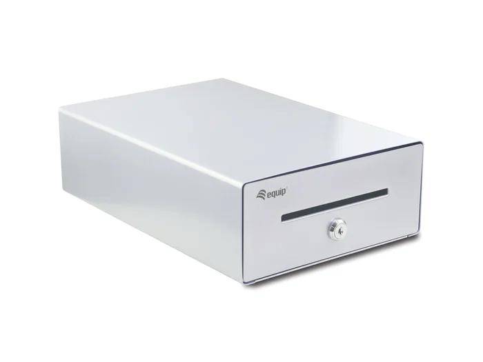 Equip Cajón portamonedas para TPV aluminio con apertura manual y automática plata Equip Cajón portamonedas para TPV aluminio con apertura manual y automática plata
