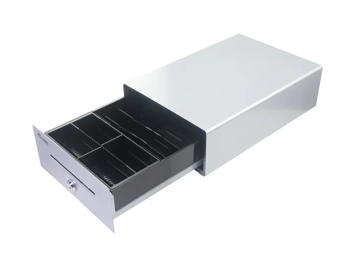 Equip Cajón portamonedas para TPV aluminio con apertura manual y automática plata Equip Cajón portamonedas para TPV aluminio con apertura manual y automática plata