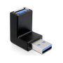 DeLOCK Adaptador USB 3.0 Macho a Hembra Angulado 270° Vertical Negro