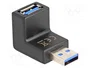DeLOCK Adaptador USB 3.0 Macho a Hembra Angulado 270° Vertical Negro