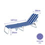 Marbueno Tumbona Plegable de Aluminio con Rayas Azules y Blancas