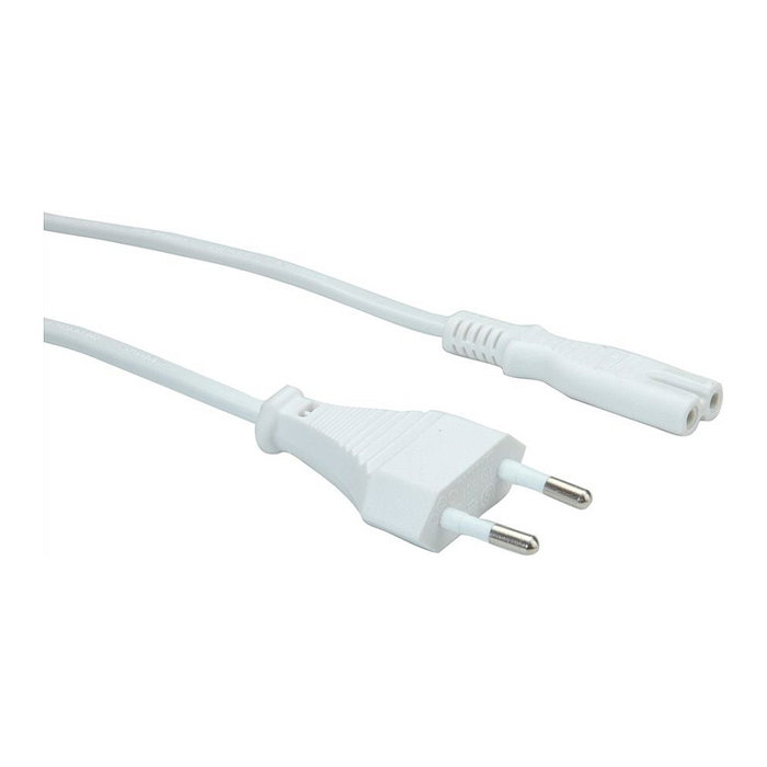 VALUE Cable de Red 1.8m, Euro-Flachstecker (CEE7/16 Macho) a Conector C7 Hembra, Blanco, 250V 2.5A