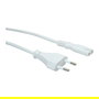 VALUE Cable de Red 1.8m, Euro-Flachstecker (CEE7/16 Macho) a Conector C7 Hembra, Blanco, 250V 2.5A
