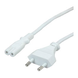 VALUE Cable de Red 1.8m, Euro-Flachstecker (CEE7/16 Macho) a Conector C7 Hembra, Blanco, 250V 2.5A