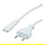 VALUE Cable de Red 1.8m, Euro-Flachstecker (CEE7/16 Macho) a Conector C7 Hembra, Blanco, 250V 2.5A