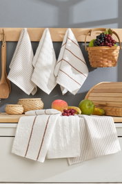 Juego de 6 Toallas de Baño 30 x 50 cm en Color Crema - AUC8684283346325