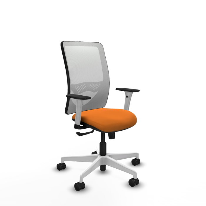 PIQUERAS Y CRESPO Silla de oficina Zulema Naranja con Malla Blanca PIQUERAS Y CRESPO Silla de oficina Zulema Naranja con Malla Blanca