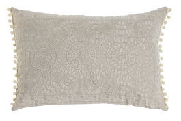 DKD Home Decor Cojín de Algodón Bordado Crudo 60x40 cm