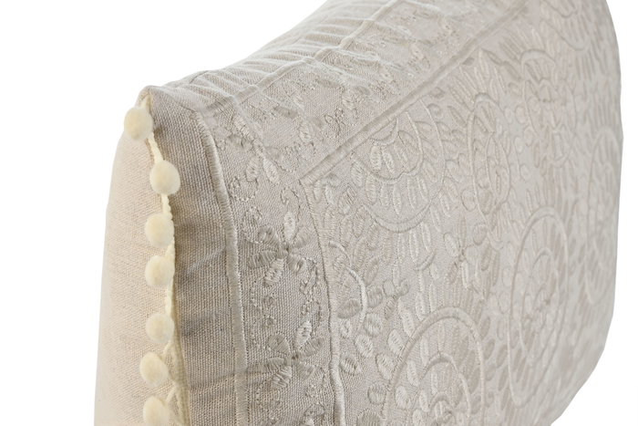 DKD Home Decor Cojín de Algodón Bordado Crudo 60x40 cm