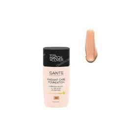Sante Naturkosmetik Maquillaje Fluido Radiant Care 04 Rose Amber 30 ml - Base líquida vegana con aceites y péptidos, acabado natural radiante