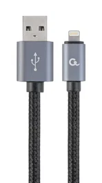 Gembird Cable USB A a Lightning 1,8 m Negro Trenzado
