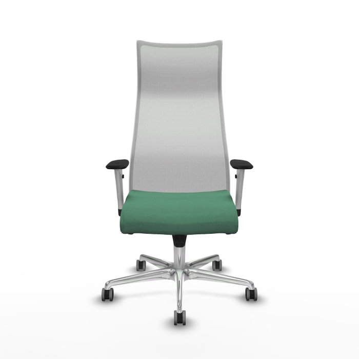 PIQUERAS Y CRESPO Sillón Albacete con mecanismo Sincro, Tela Verde esmeralda y Malla Blanco, Base Aluminio PIQUERAS Y CRESPO Sillón Albacete con mecanismo Sincro, Tela Verde esmeralda y Malla Blanco, Base Aluminio