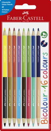 FABER-CASTELL Lápices de Colores BICOLOR, Estuche de 8 (16 Colores)