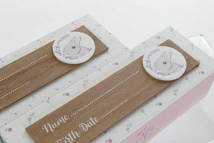 DKD Home Decor Caja MDF 24x8x6,5 Surtido de 2 Colores RABBITS