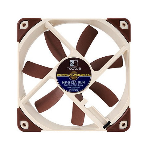 Noctua NF-S12A ULN Ventilador para Caja de PC 12 cm, 600-800 RPM, Beige/Marrón