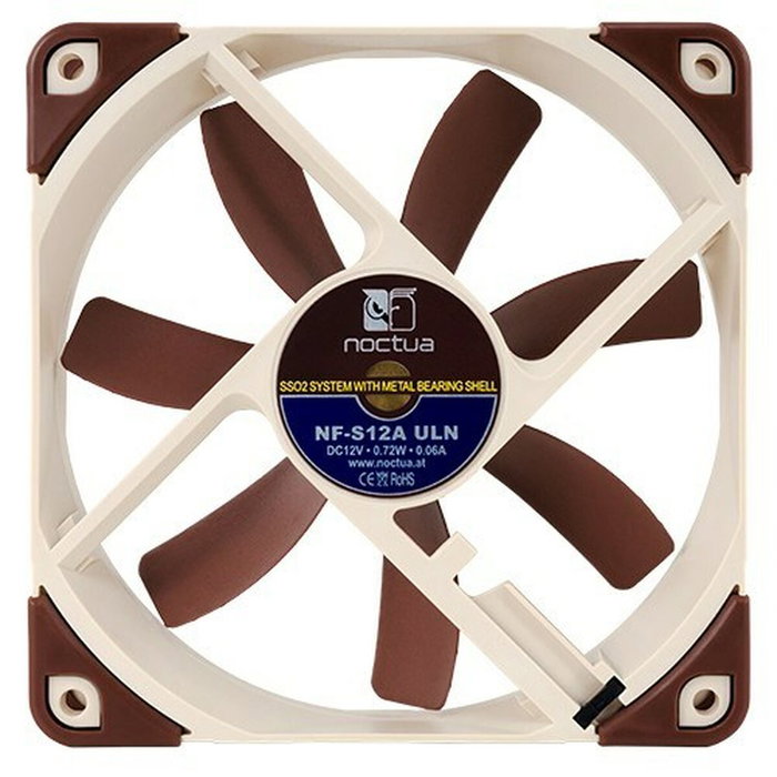 Noctua NF-S12A ULN Ventilador para Caja de PC 12 cm, 600-800 RPM, Beige/Marrón