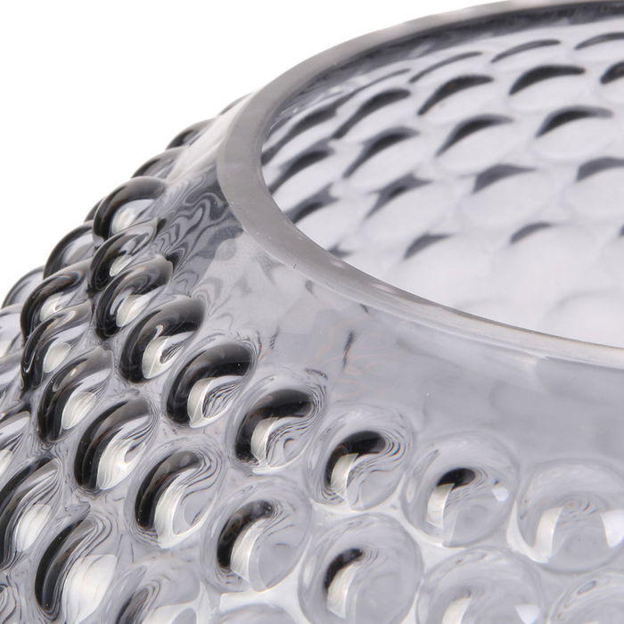 Home Deco Factory Jarrón Gris Vidrio Diámetro 20 cm Altura 18 cm Transparente Dolia