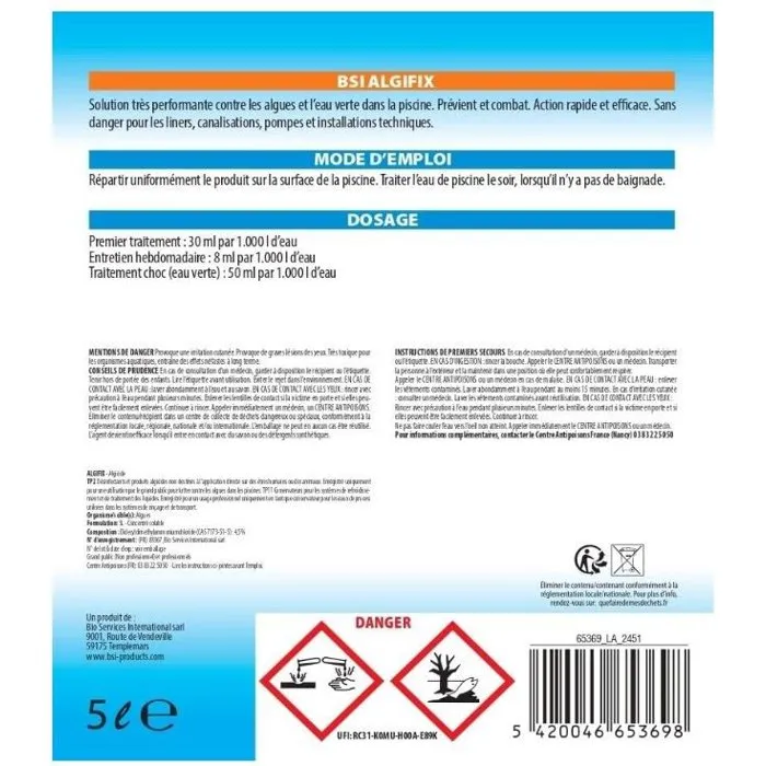 Bsi Algifix Alguicida para piscinas 5 L Líquido