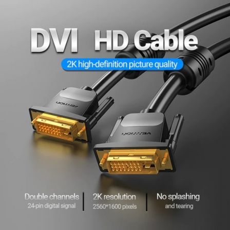 Vention Cable DVI DVI-D Macho a DVI-D Macho 1.5 Metros Negro