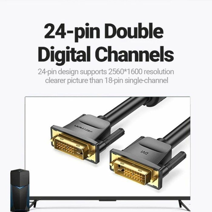 Vention Cable DVI-D Macho a DVI-D Macho 1.5m Negro EAABG