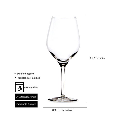 Summa Elba Copa Mesa 48 cl / 215 mm - Copa de Cristal para Mesa (Set de 6) Summa Elba Copa Mesa 48 cl / 215 mm - Copa de Cristal para Mesa (Set de 6)