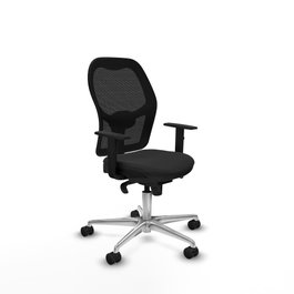 PIQUERAS Y CRESPO Silla de oficina Jorquera, mecanismo Sincro, similpiel Negro