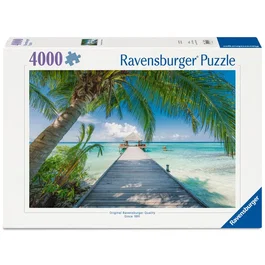 Ravensburger Puzzle Adultos 4000 Piezas 12001737 - Playa de Ensueño en las Maldivas, Puzzle Calidad Europea
