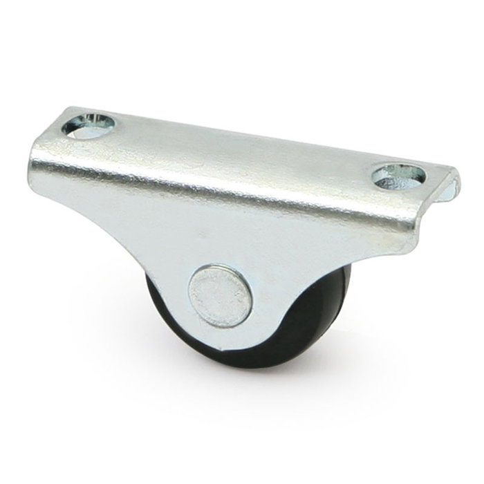 Q&Q Rueda Fija Orion Aro De Goma Negro Ø20 H22 Soporte De Acero Zincado Q&Q Rueda Fija Orion Aro De Goma Negro Ø20 H22 Soporte De Acero Zincado