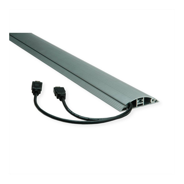 ROLINE Canaleta Organizadora de Cables 19.08.3107 para Suelo, Aluminio, Negro/Plata