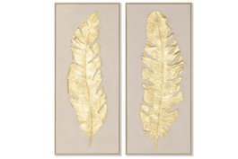 DKD Home Decor Cuadro Lienzo Pluma Surtido de 2 Piezas