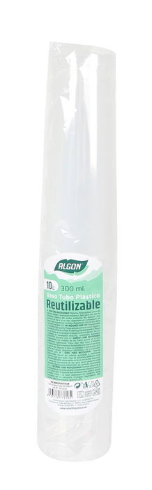Algon Set 10 Vasos Tubo PP 300 ml (50 Unidades)