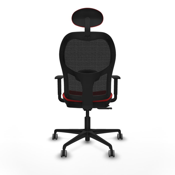 PIQUERAS Y CRESPO Silla de oficina Jorquera con mecanismo Sincro/Traslack, Rojo y Negro