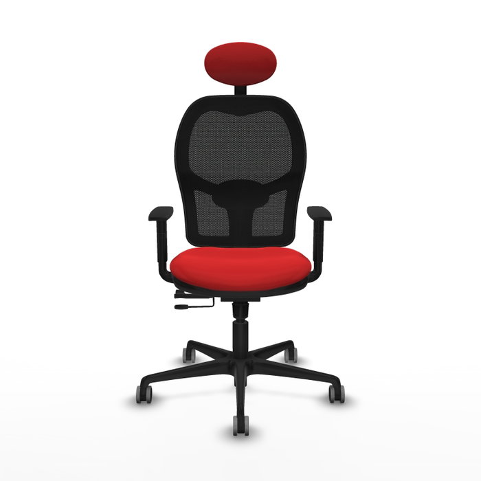 PIQUERAS Y CRESPO Silla de oficina Jorquera con mecanismo Sincro/Traslack, Rojo y Negro