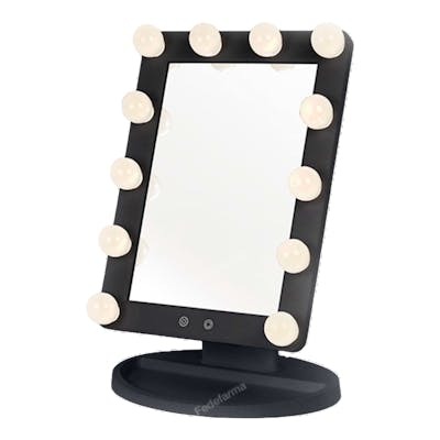Perfect Beauty Espejo de Maquillaje con 12 Luces LED y Sensor Táctil Black