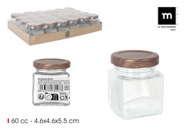 Inde Tarrito Vidrio Multiusos Wood 60 cc 4,5 x 5,5 x 4,5 cm (72 Unidades)