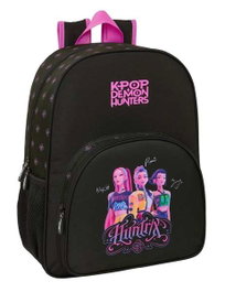 Safta Mochila Negra Kpop Demon Hunters Adaptable a Carro