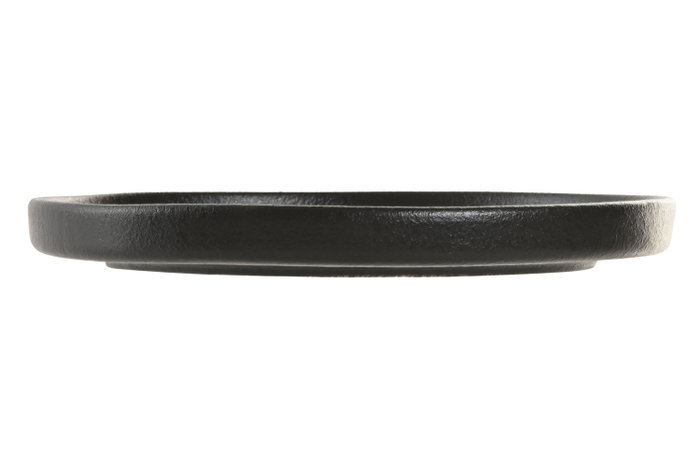 DKD Home Decor Plato de Porcelana Negro con Relieve Horeca Black 20x20x2,2 cm