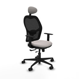 PIQUERAS Y CRESPO Silla de oficina Jorquera Blanco y Negro con mecanismo Sincro/Traslack