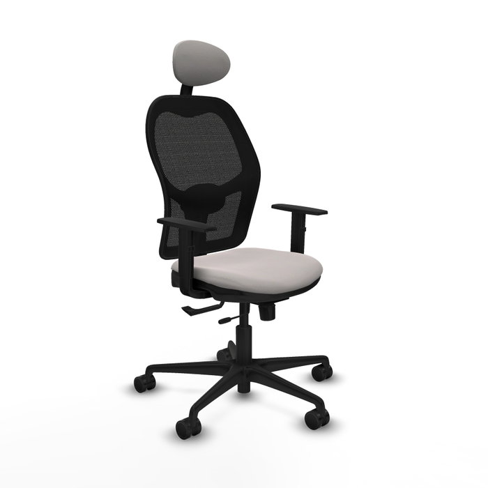 PIQUERAS Y CRESPO Silla de oficina Jorquera Blanco y Negro con mecanismo Sincro/Traslack PIQUERAS Y CRESPO Silla de oficina Jorquera Blanco y Negro con mecanismo Sincro/Traslack