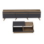 Hanah Home Amsterdam Conjunto de Muebles de Salón con Soporte TV 180cm y Mesa Centro 90cm en Antracita y Nogal
