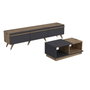 Hanah Home Amsterdam Conjunto de Muebles de Salón con Soporte TV 180cm y Mesa Centro 90cm en Antracita y Nogal